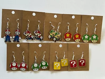 Mario Bros Stainless Steel Dangle Drop Earrings- Many Choices-Custom Made • $4.95