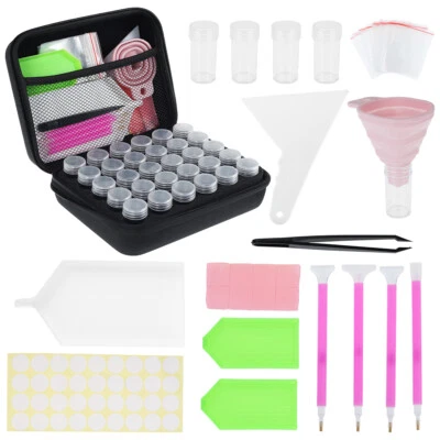 $36.60 • Buy 60pcs Diamond Painting Art Craft Tools Box 5D Diamond Accessories Diy Pen Set -