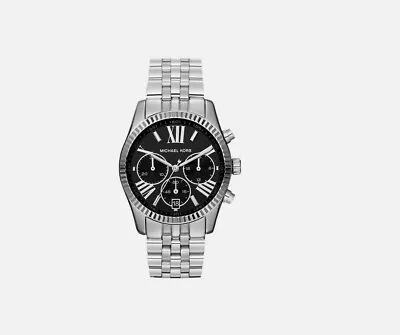 Michael Kors Chronograph Black Dial Silver Unisex Watch Mk5708 • $111