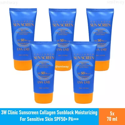 5x 3W Clinic Collagen Sunscreen Moisturizing Sensitive Skin SPF50+ PA+++ 70ml • $61.98