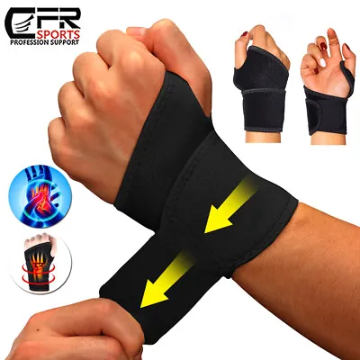 Copper Wrist Brace Compression Gloves Carpal Tunnel Support Hand Arthritis Strap • $9.49