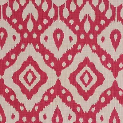 ILIV Marrakech Begonia Ikat Fabric Aztec Eco-Friendly Cotton Curtains Upholstery • £1.99