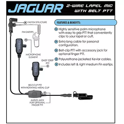 Earphone Connection JAGUAR Q-Release Earpiece For Vertex VX-600 VX-800 VX-900 • $110.40