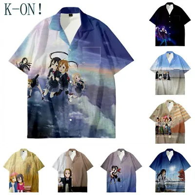 Anime K-ON! Baseball Button Shirt Summer Casual Short Sleeve Shirt Tops • $17.87