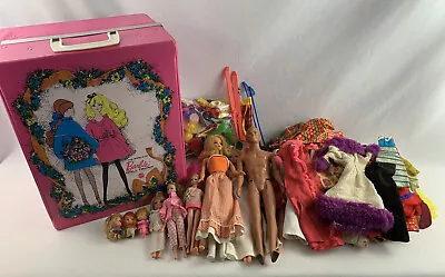 Huge Vintage 1960-70's Barbie Doll Clothing & Accessories Lot W/ Trunk & Dolls • $199.97