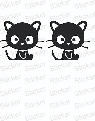 2 Cute Cat-Stickers-Decals-Car-Wall-Mirror-Window-83x93mm Each • £1.89