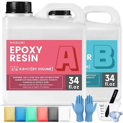 68Fl.oz/1.93L Clear Epoxy Resin Set - Upgraded High Gloss Epoxy Resin And Har... • $37.23