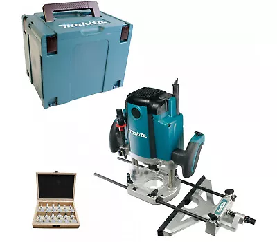 Makita RP1800XJ Router 1850W 230V Bit Set Carrying Case + Accessories • £400.09