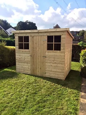 10x4 GARDEN PENT SHED TANALISED T&G WOODEN STORE HUT WITH GEORGIAN WINDOWS  • £693