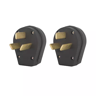 $16.99 • Buy 2-pk NEMA 10-50P Male Plug 50A 125/250V Power Plug For Generator Dryer RV Welder