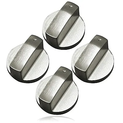 UNIVERSAL Metal Oven Knob Switch Silver Cooktop Stove Hob 6mm D Replacement X 4 • £14.59