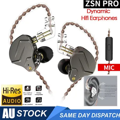KZ ZSN Pro/ZSN Dual Driver 1BA+1DD Hyb·rids Metal Earphones HiFi Monitor Earbud • $31.57