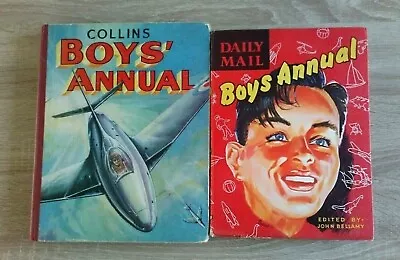 Daily Mail Boys Annual/Collins Boys Annual Vintage 1950's Hardback Bundle X 2 • £10.50