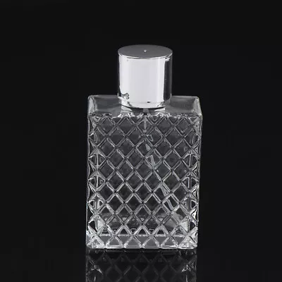 100ml Clear Glass Mist Atomizer Square Refillable Portable Perfume Spray Bottle! • £7.67