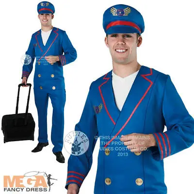 £17.99 • Buy Pilot Captain + Hat Mens Fancy Dress Airline Uniform Adults Costume Outfit New