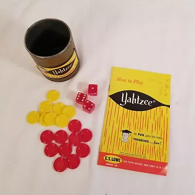 Yahtzee Replacement Game 1961 Pieces (cup Dice Chips Instructions) No Box • $6.95