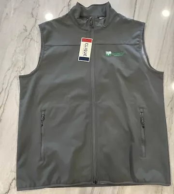 CLIQUE Vest Mens XL Pure Slate Full Zip Sleeveless Fleece Lined • $24.99