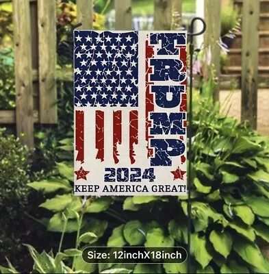 Trump 2024 Garden Flag (Keep America Great) Vertical Double Sided Flag • $10.95