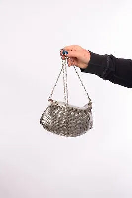 Vintage Silver Chainmail Shoulder Bag Evening Bag 80s 90s 00s • £29.99