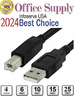 USB2.0 Printer Cable1Ft4101525ft USB 2.0 Printer A Male To B Male HP/Epson • $3.49