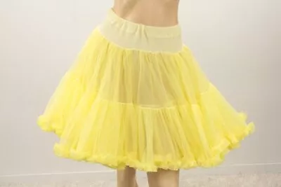 Sams Square Dance Fluffy Petticoat 2 Full Layers Yellow Soft Crinoline XL VTG • $54.95