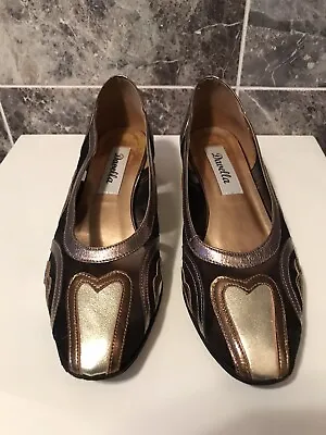 £20 • Buy Davella Pair Of Ladies Gold Bronze Tone Shoes, Size 5.5