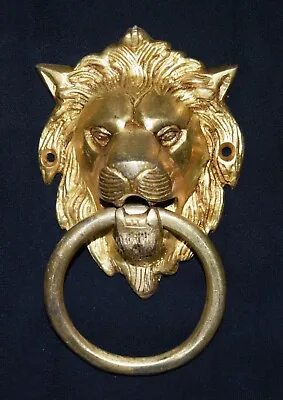 Lion Head Shape Door Knocker Victorian Style Brass Home Door Knocker Door Bell  • $54.94