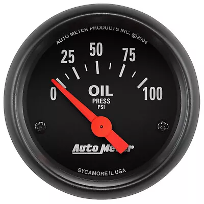 Auto Meter Z Series Black Air-Core Oil Pressure Gauge Kit 2-1/16  0-100 PSI 2634 • $110.17