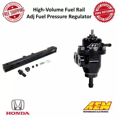 AEM Fuel Rail & Billet Adj Pressure Regulator Fits 96-00 Honda Civic D16Y7 D16Y8 • $299.90