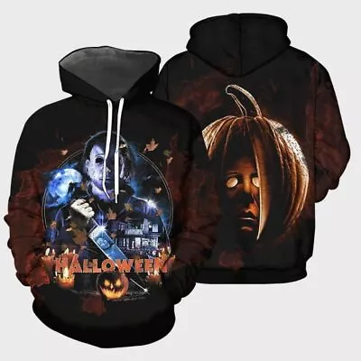 Michael Myers Pumpkin HOODIE US SIZE ALL OVER PRINT FATHER DAY GIFT BEST PRICE • $26.59