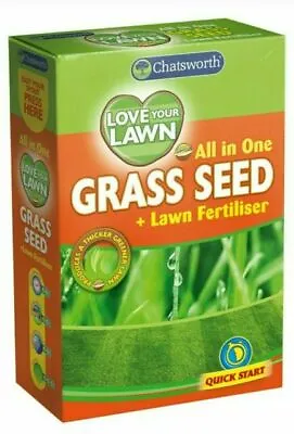 All In One Love Your Lawn Garden Grass Seed And Fertiliser Quick Growth Grass ! • £5.99