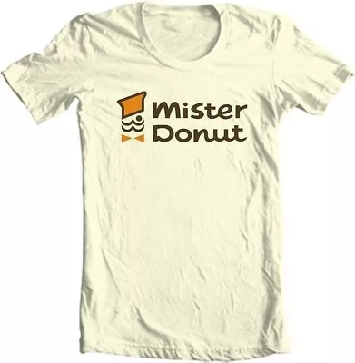 Mister Donut T-shirt Retro 70s 80s Cotton Classic Fit Crew Neck Tan Graphic Tee • $19.99