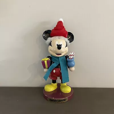 Disney Christmas Nutcracker Mickey Mouse With Candy Cane And Gift Wooden • $40