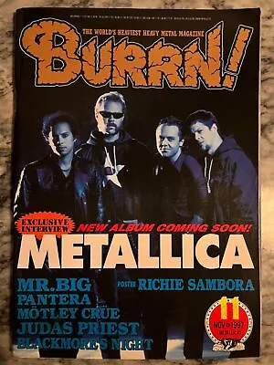 BURRN! Heavy Metal Magazine Nov.1997 Metallica Mr.Big Pantera Motley Crue Priest • $37.46