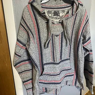 Original Senor Lopez Woven Mexican Hoodie Pullover Size XL EUC • $17.99