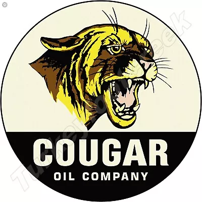 Cougar Oil Company 11.75  Round Metal Sign • $16.99