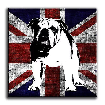 Union Jack British Bulldog Canvas • £39.59