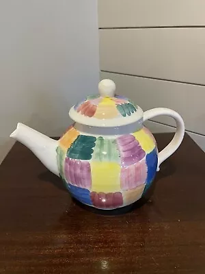 Multicolor Patchwork Ceramic Teapot With Lid • $7.99