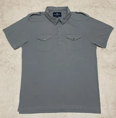 Marc Ecko Cut & Sew Mens Size XL Grey Short Sleeve Dress Lounge Shirt • $7.12