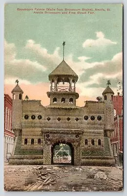 Arcola Illinois~Free Street Fair~Broomcorn Palace~Made From Stalks~1910 Postcard • $18