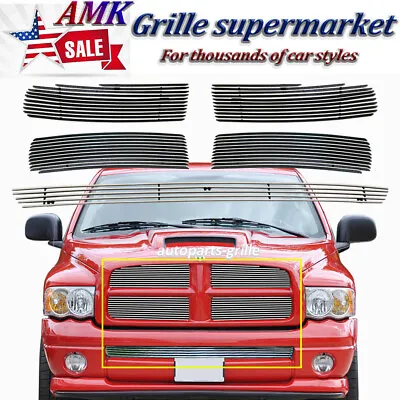 Billet Grille For 2002-2005 Dodge Ram Grill Insert Chrome Combo 2004 2003 • $113.99