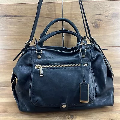 Gryson Olivia Satchel Large Black Leather Convertible Bag • $49.88