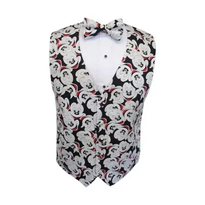 Mickey Mouse Smiling Faces Tuxedo Vest And Bow Tie • $148.50