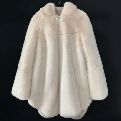 Women Coat Faux Mink Fur Hooded Parka Overcoat Mid Long Fleece Overcoats Outwear • $63.14