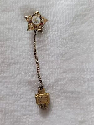 VINTAGE LDS MORMON 1948 SEMINARY PIN  RED STONES & Pearls 10K? • $49.99