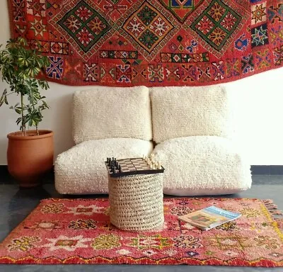 Moroccan Floor Cushion Set - 2 Seats Cushions + 2 Back Cushions + 4 Zipped Bags • $542.30