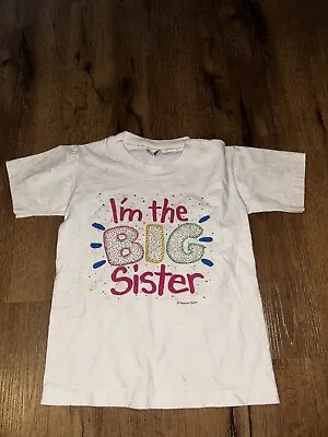 VINTAGE 90s I'm The Big Sister Graphic Shirt Youth Small Single Stitch • $19.87