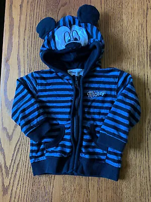 Disney Mickey Mouse Jacket Baby Boy Zip Hoodie Size 6 Month • $6