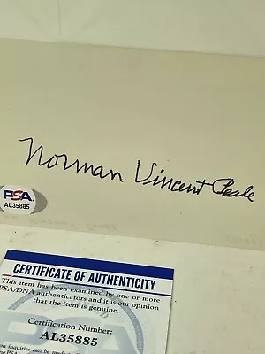 Norman Vincent Peale Signed Autographed Index Card Author PSA/DNA • $65