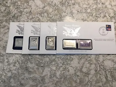 Vintage 1987  USA Bicentennial Sterling Silver Ingots And Stamps First Day Issue • $35